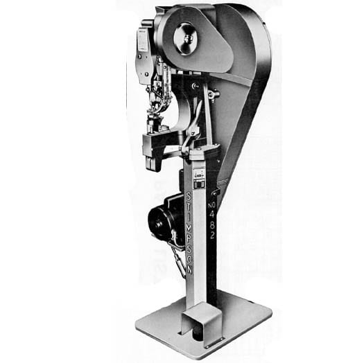 Stimpson No. 482 Dual Feed: Automatic Electric Eyelet / Grommet Machine with Automatic Clamper